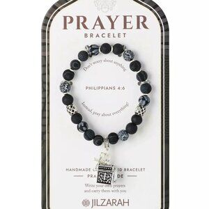 NEW! Jilzarah Black White Prayer Bracelet Pray About Everything Beads Spiritual
